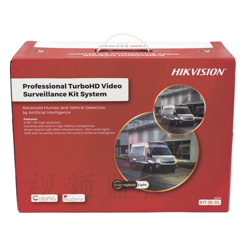[Dual Light] Kit TurboHD 3K (5 Megapixel) / DVR 4 Canales / 4 Cámaras Bala para Exterior y Metal / Micrófono Integrado / Accesorios de Interconexión / Fuente de Poder