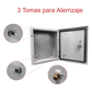 Gabinete de Acero IP66 Uso en Intemperie (400 x 400 x 200 mm) con Placa Trasera Interior de Metal y Compuerta Inferior Atornillable (Incluye Chapa y Llave T).