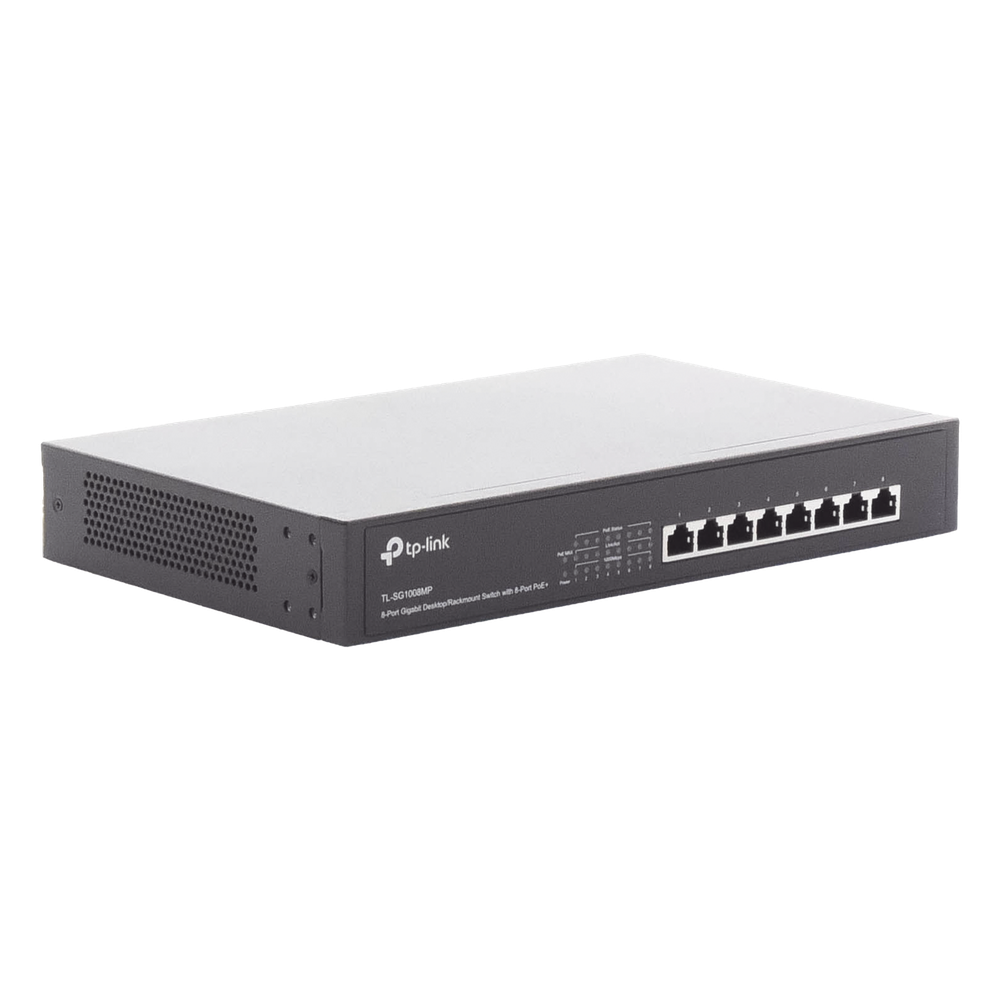 Switch Gigabit PoE+ no administrable de 8 puertos 10/100/1000 Mbps, para escritorio