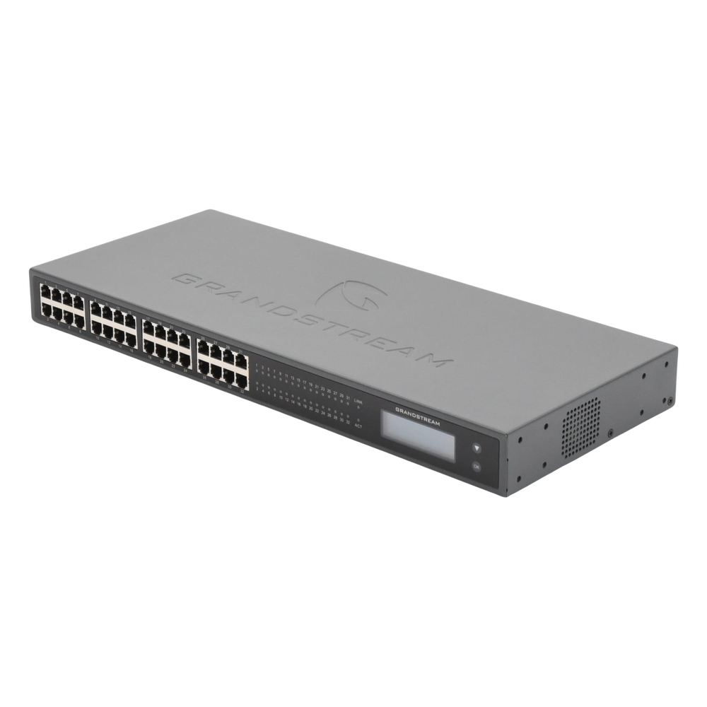Adaptador VoIP GrandStream de 32 FXS 2 puertos telco 50 pins p/montaje en rack