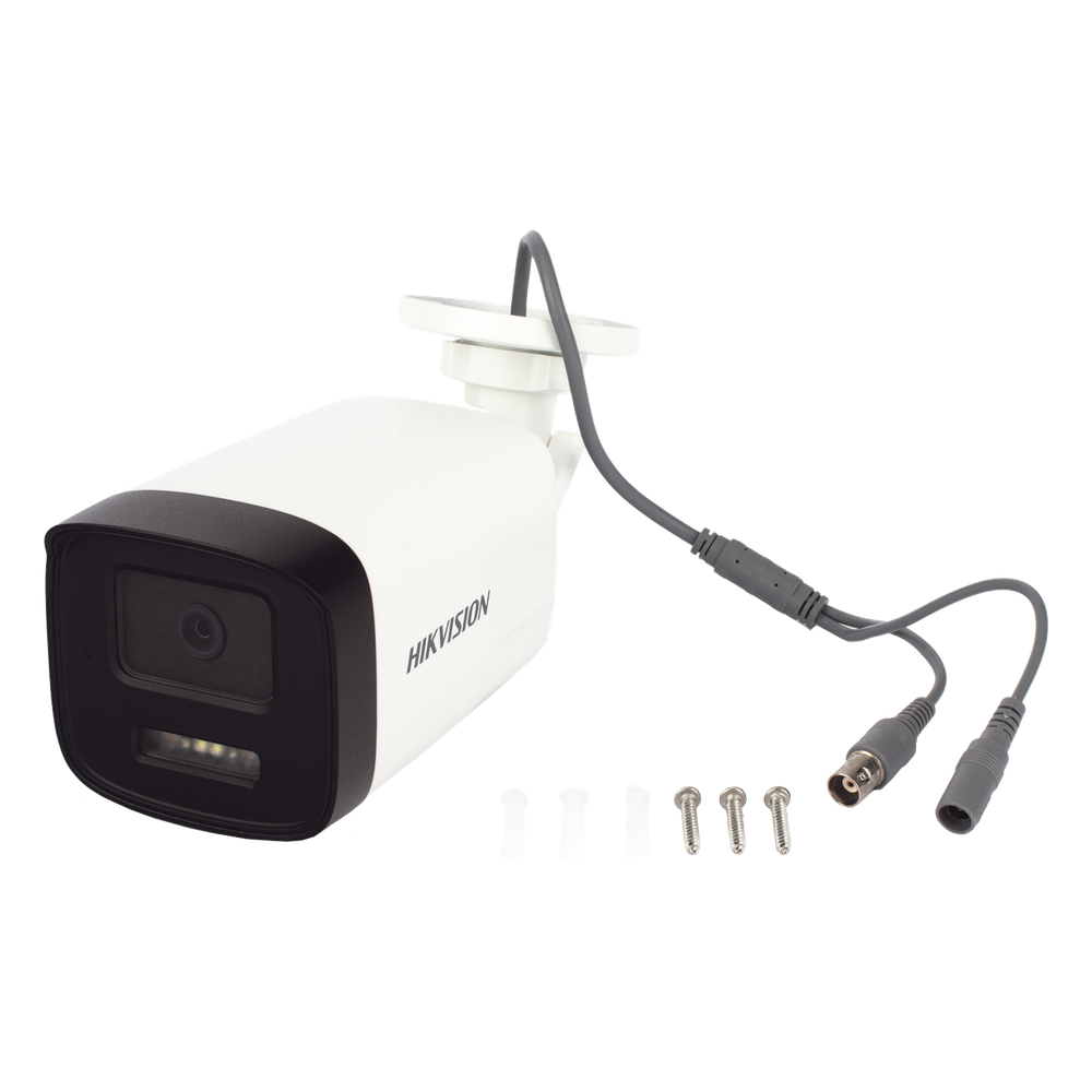 [Audio Bidireccional + Dual Light + ColorVu] Bala TURBOHD 3K  (5 Megapixel) / Lente 3.6 mm / 40 mts IR EXIR + 40 mts Luz Blanca / Micrófono y Bocina Integrado / Exterior IP67 / dWDR