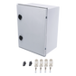 Gabinete de Poliéster IP65 Uso en Intemperie (300 x 400 x 200 mm) con Placa Trasera Interior de Plástico (Incluye Chapa y Llave).
