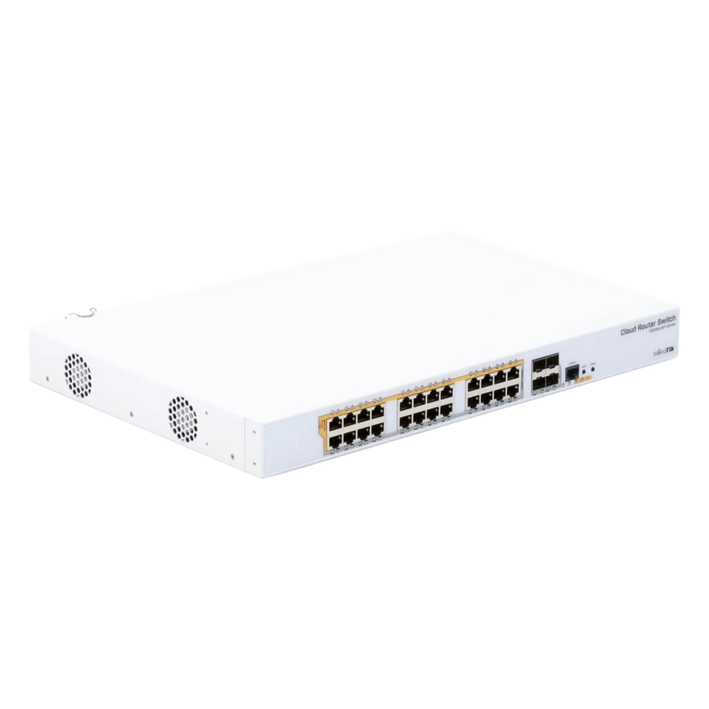 CRS328-24P-4S+RM - 24 port Gigabit Ethernet router/switch with four 10Gbps SFP+