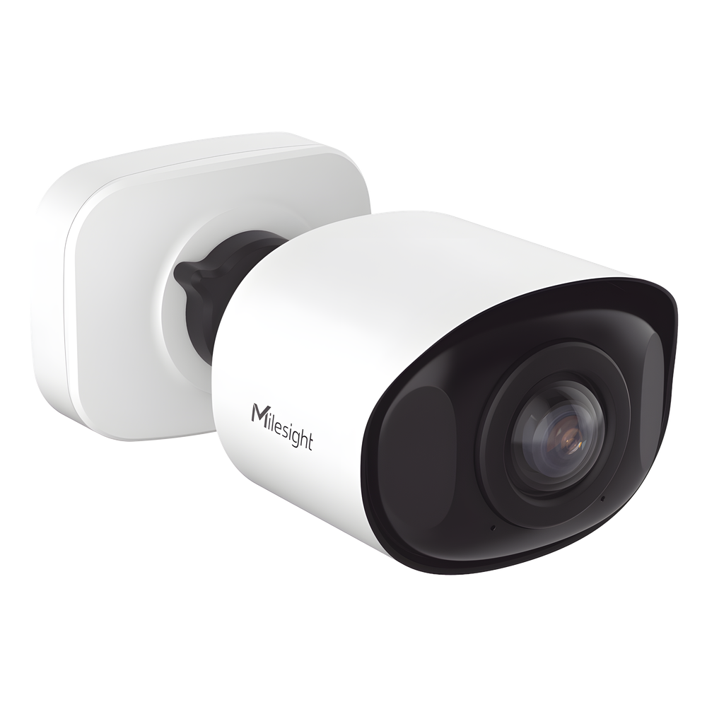 Cámara Bullet de Red Mini Panorámica 180° AI / 4K / Super WDR 120dB / Micrófono Integrado / IP67-IK10 / Soporte PoE / Almacenamiento 1TB / Analítica IA VCA 8 Modos