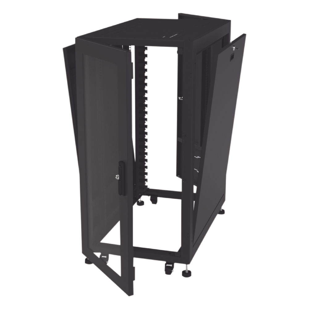 Gabinete Profesional para Telecomunicaciones de 24UR, 600 mm de Ancho x 1000 mm de Profundidad, Se envía el Gabinete Armado.